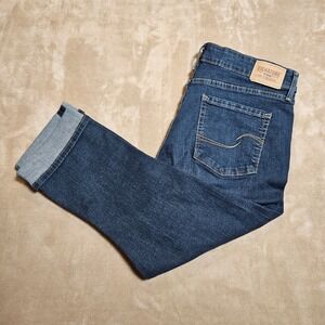 Signature by Levi Strauss Gold Label Mid Rise Capri Jeans Dark Wash‎ Blue 12 W31